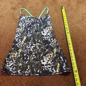 lululemon athletica Floral Print Tank with Mint Straps